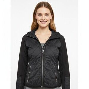 CALVIN KLEIN Jacket Black Athletic Full Zip Rain Jogger Womens Size Large